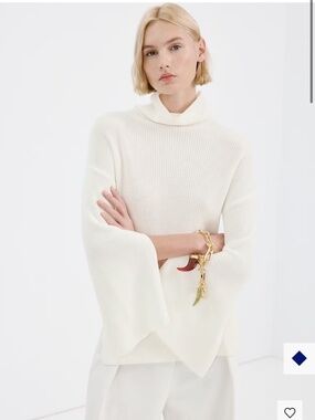 Mango turtleneck split sleeve knit sweater NWT